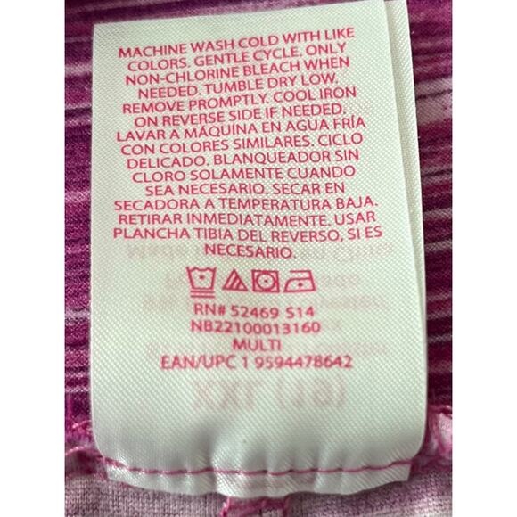 NO BO HI-RISE WIDE LEG BOHO PANTS, JUNIORS, XXL (19)-PINK, PURPLE  LINEAR PAT. - Picture 11 of 12